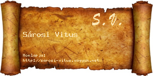 Sárosi Vitus névjegykártya